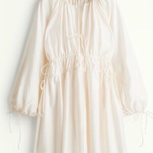 NWT H&M ivory long sleeve dress with ties